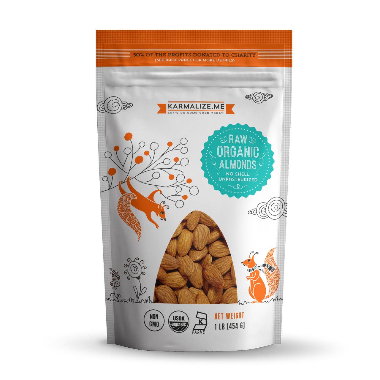 Amêndoas Cruas, Inteiras e 100% Biológicas - 450g