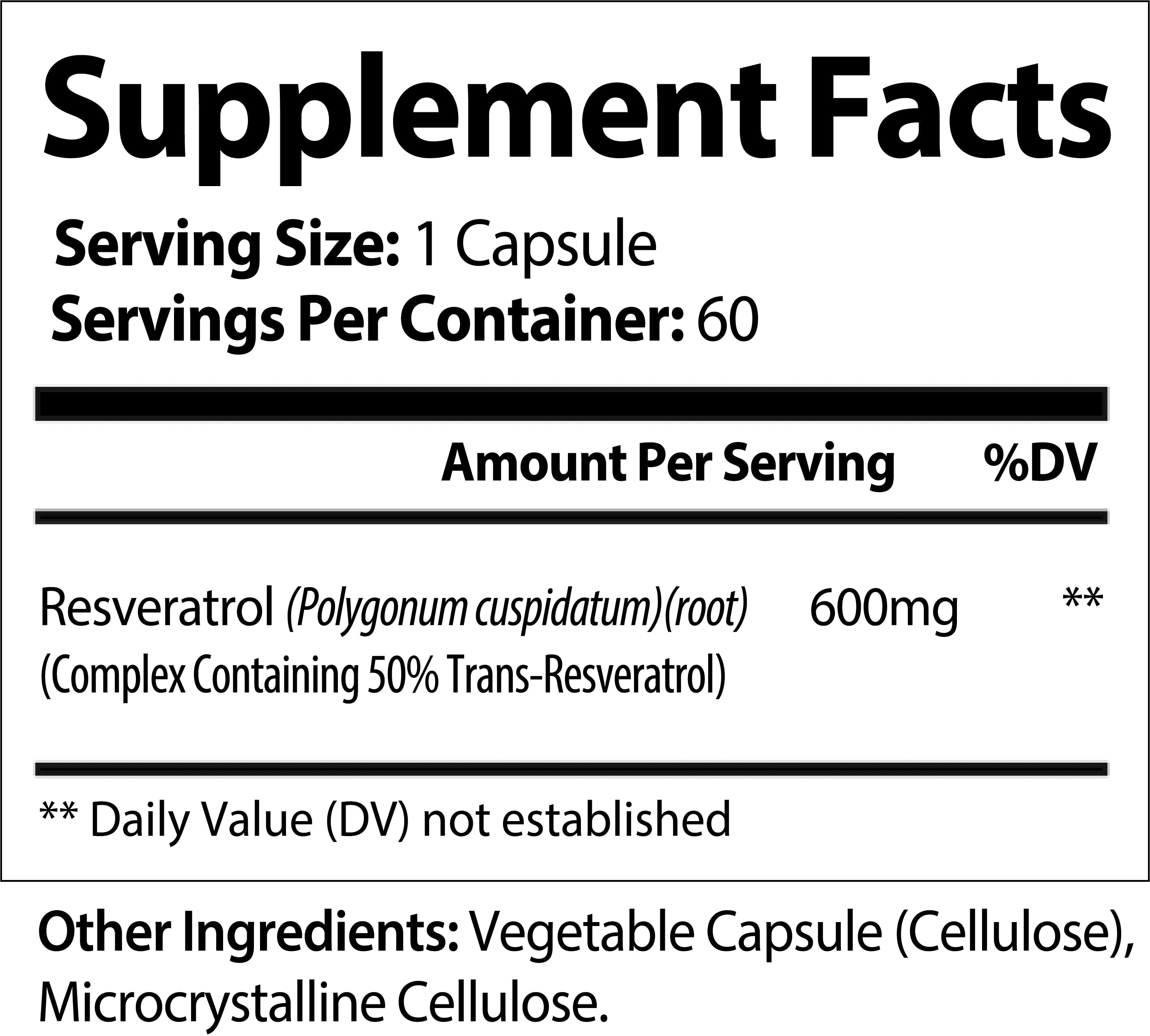Resveratrol (600mg Trans-Resveratrol)