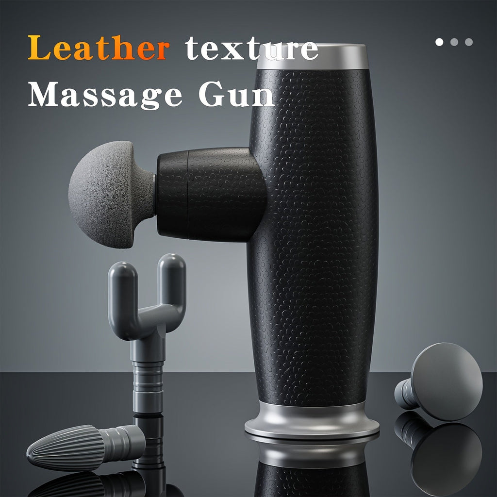 Mini Pistola de Massagem Elétrica - Massajador Portátil de Tecidos Profundos para Costas e Pescoço (Preto)